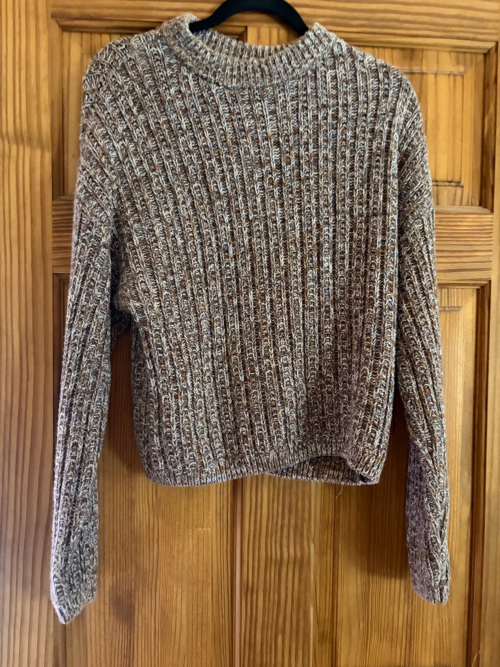 Universal Thread Marled Crewneck Sweater in Brown and Cream